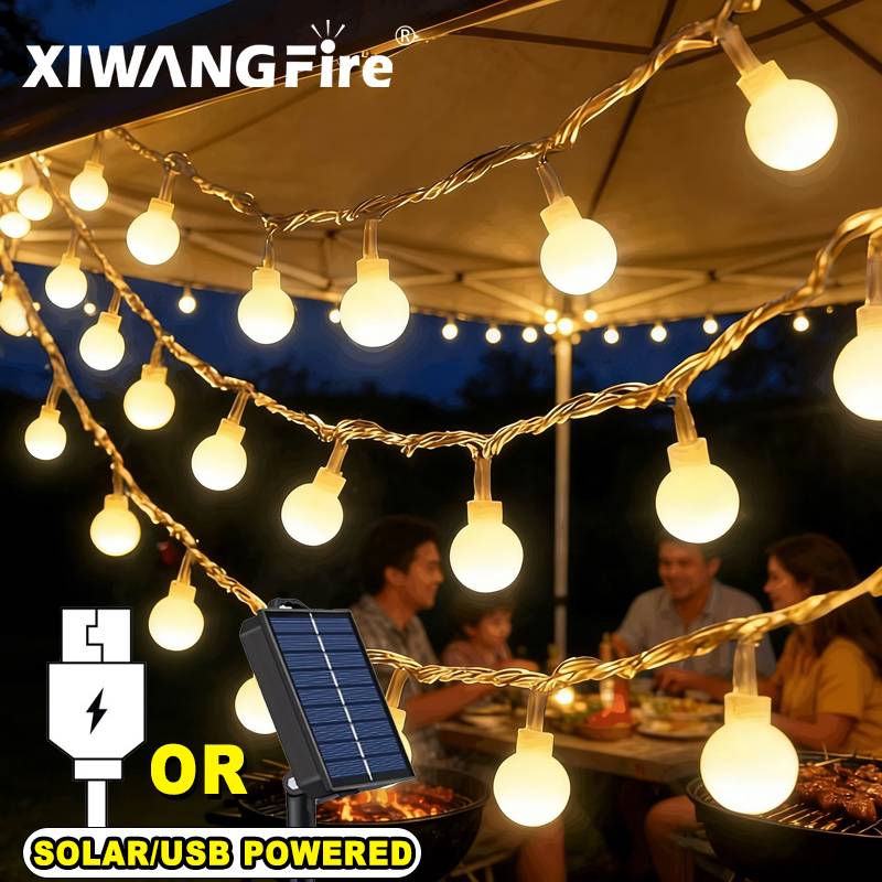 Outdoor Camping Tent Waterproof - Guirnalda de Luces Solares/USB/a Pilas de