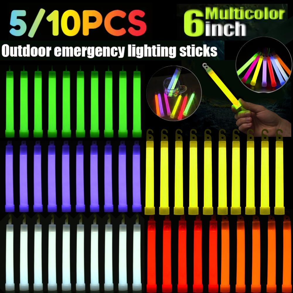 Glow Sticks Survival - Paquete de 5/10 Barras Luminosas de