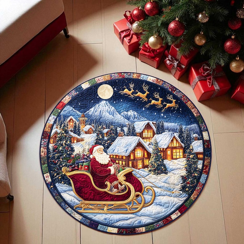 Outdoor Camping Ideas For Adults - Felpudo redondo navideño con trineo de