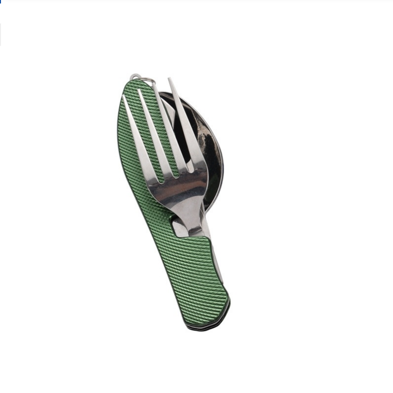 Outdoor Camping Dining Set - Juego de cubiertos plegables de acero