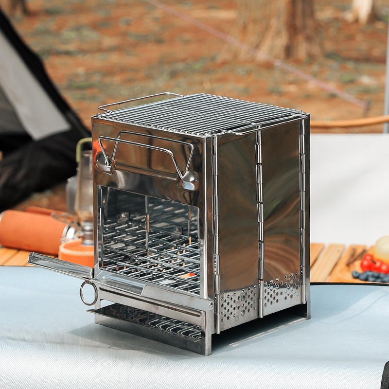 Outdoor Camping Stove Wood - Estufa de carbón y leña plegable
