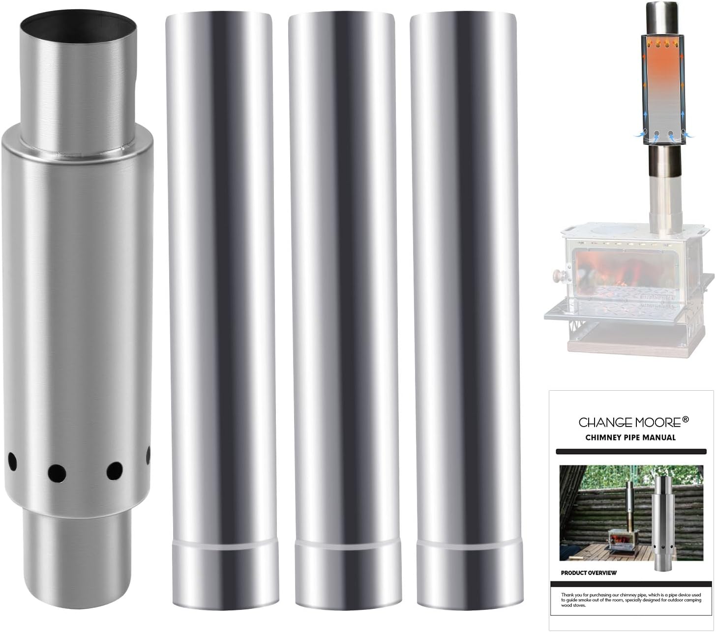 Outdoor Camping Stove Wood - CHANGE MOORE Juego de tubos de