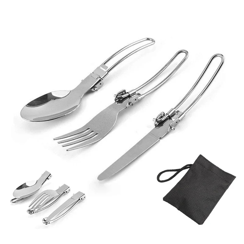 Outdoor Camping Glamping Share - Juego de tenedores y cucharas plegables