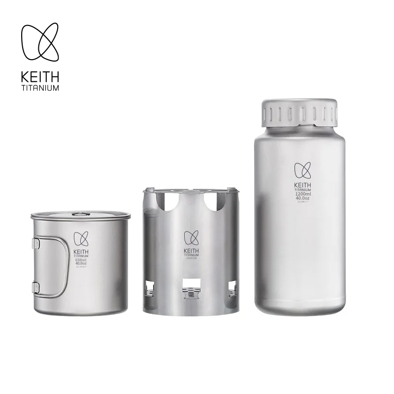 Outdoor Camping Stove Wood - Juego de Camping KEITH de Titanio