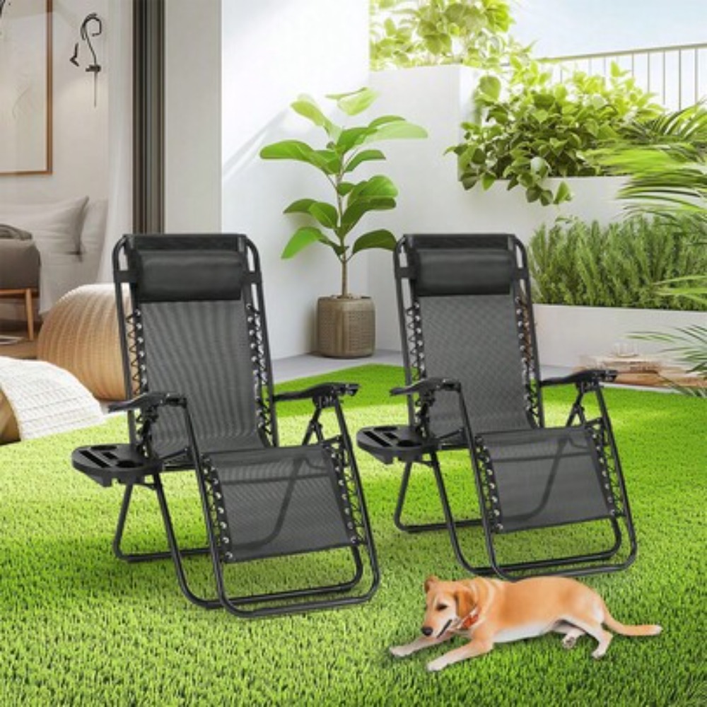 Folding Chair - Juego de 2 sillas de gravedad