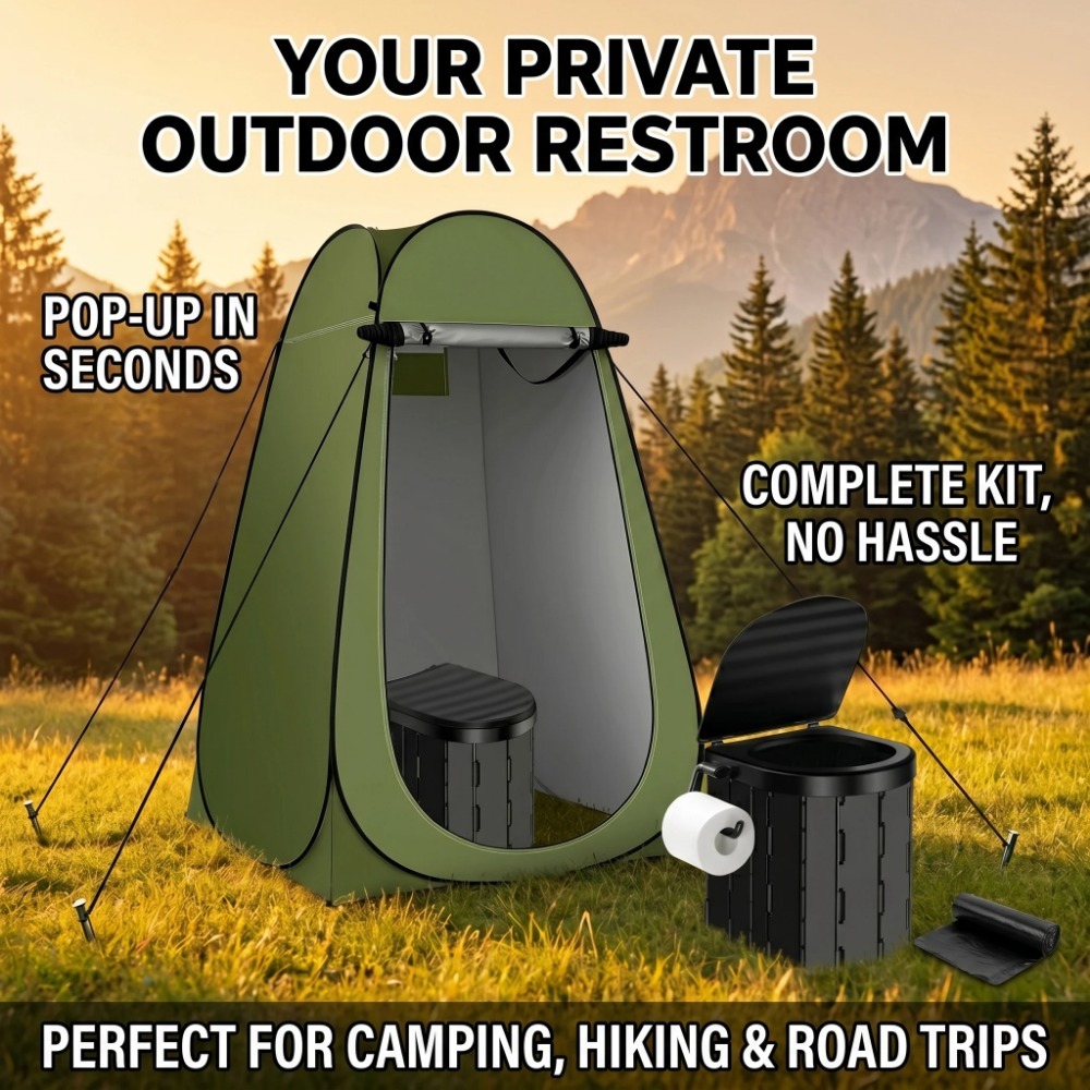 Carpa de privacidad plegable p - Outdoor Camping Toilet Tent reseña y precio