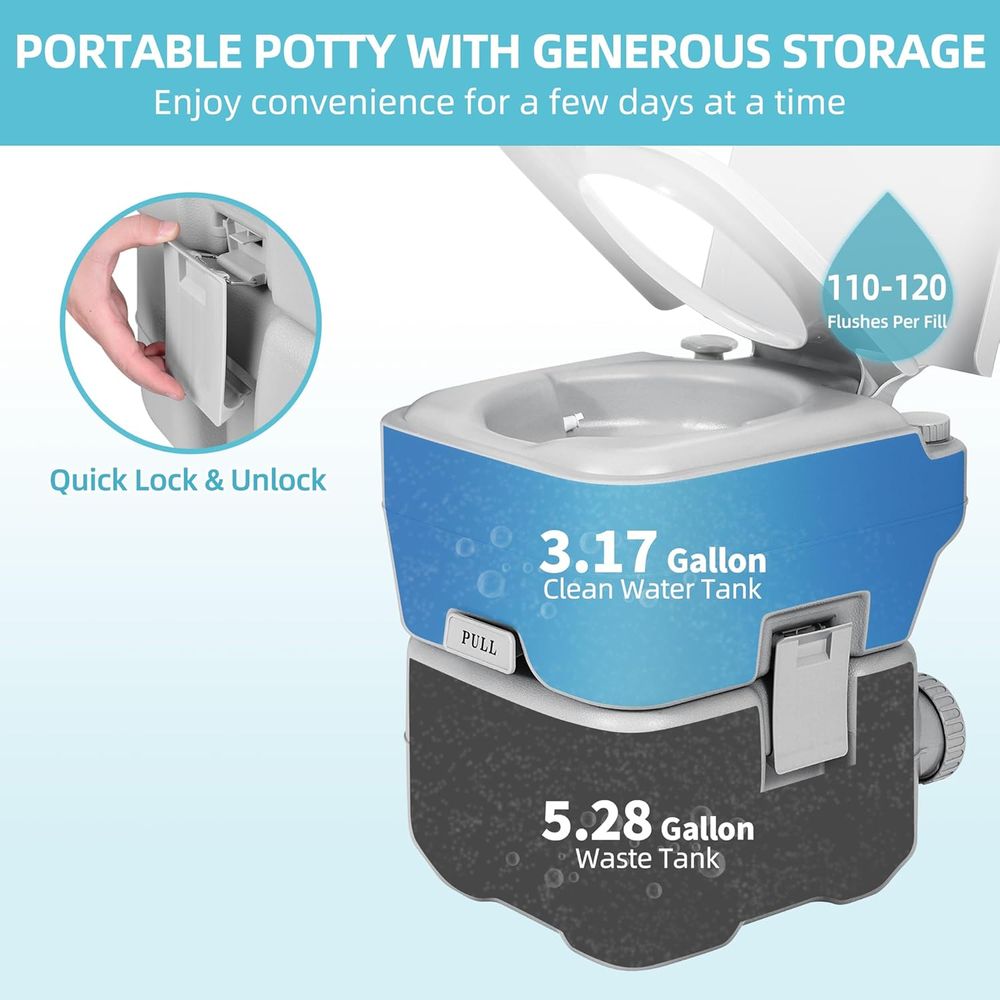 Inodoro portátil para acampar  - Portable Camp Toilet reseña y precio
