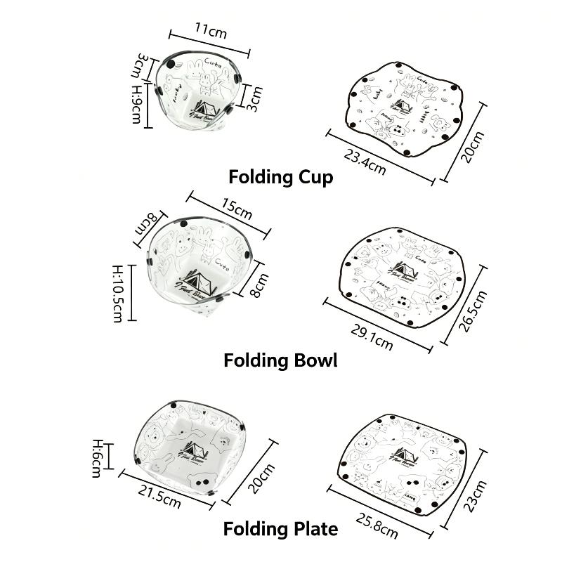 Juego de 1/3 piezas de tazones - Outdoor Camping Dining Set reseña y precio
