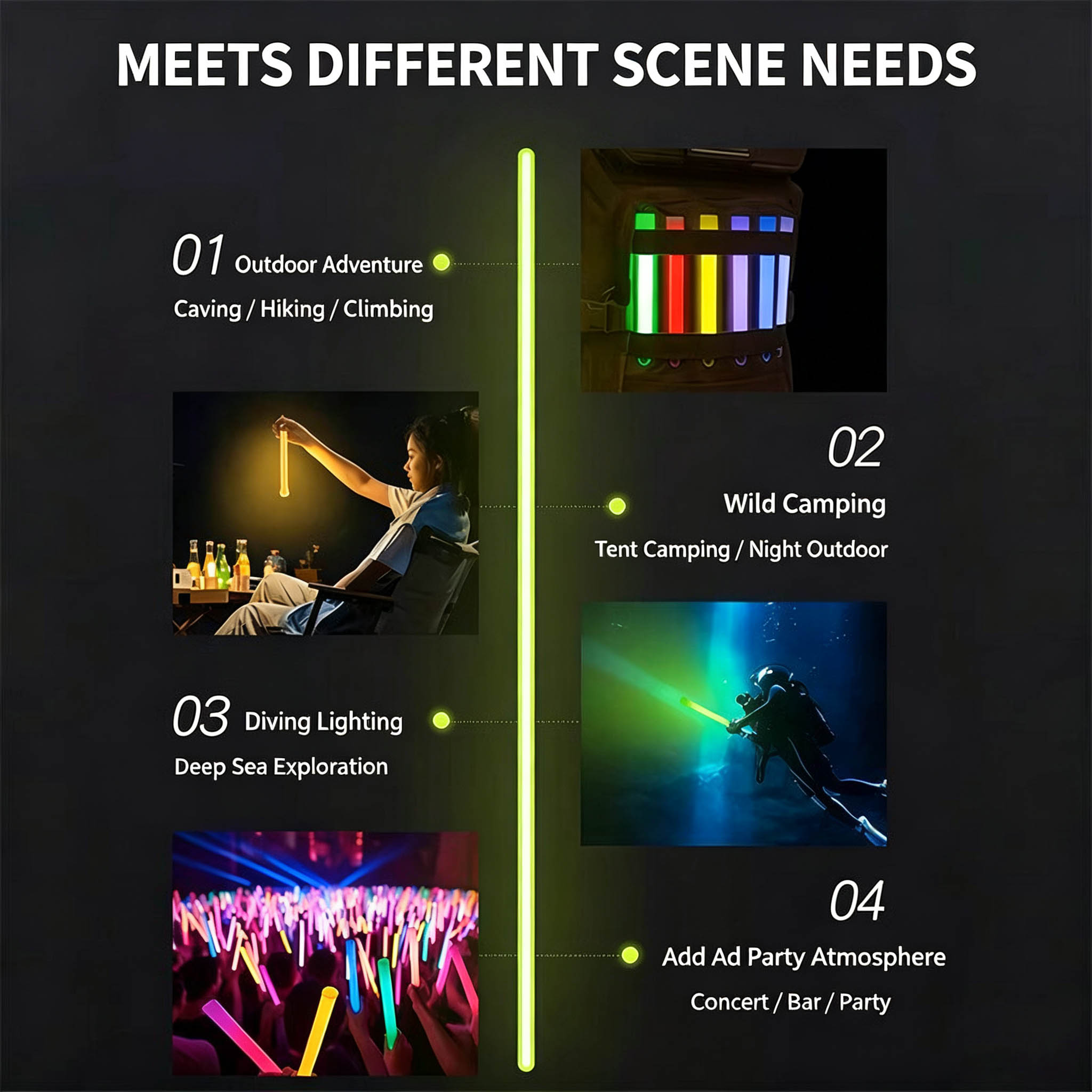Barras Luminosas Tácticas de 6 - Glow Sticks Survival reseña y precio