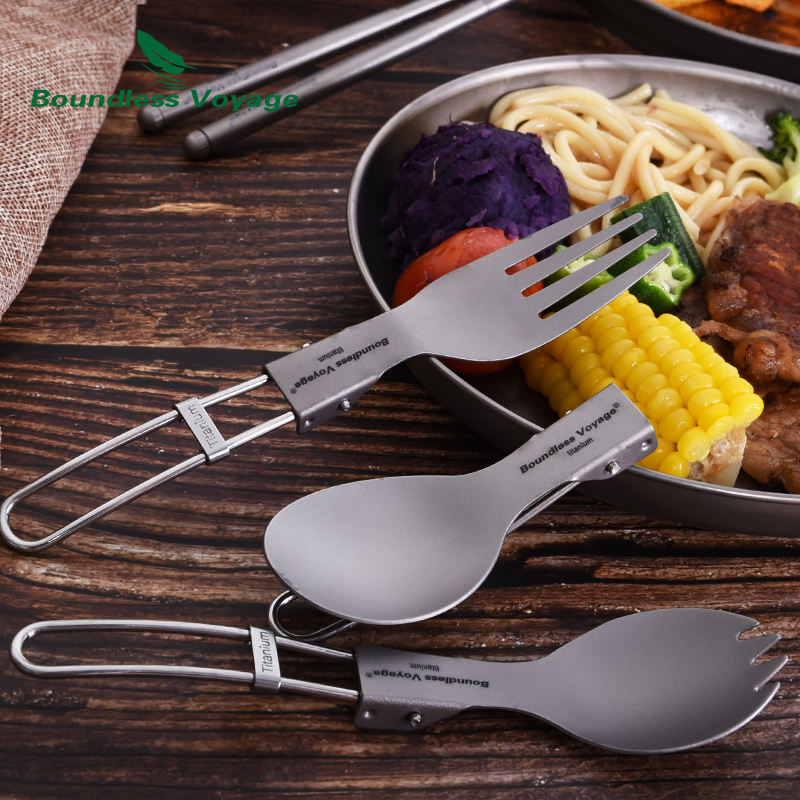 Cubiertos de titanio para acam - Outdoor Camping Dining Set reseña y precio