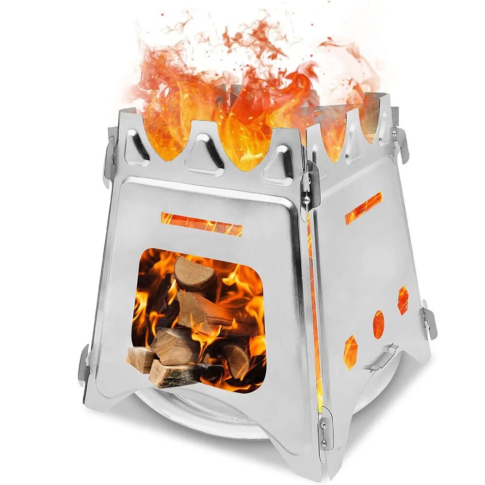 Estufa de leña portátil para a - Outdoor Camping Stove Wood reseña y precio